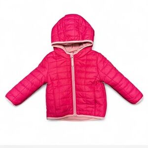Girls Cat & Jack Fuchsia Quilted Hooded Jacket 12 months